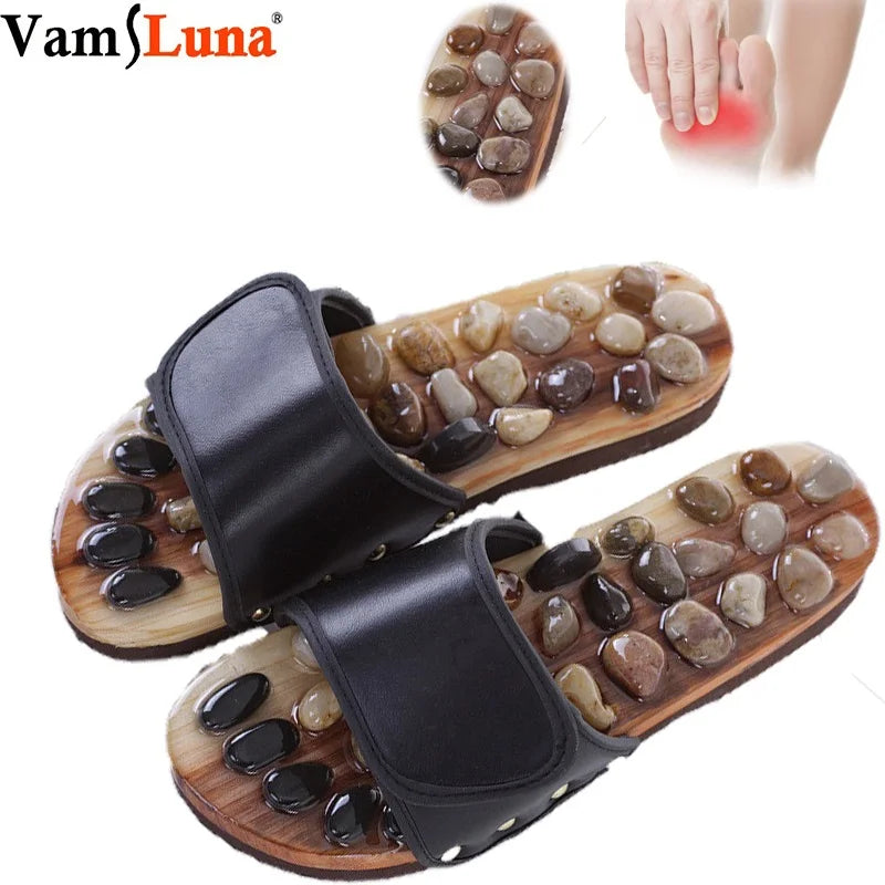 VamsLuna Acupressure Reflexology Slippers | Natural Stone Massage