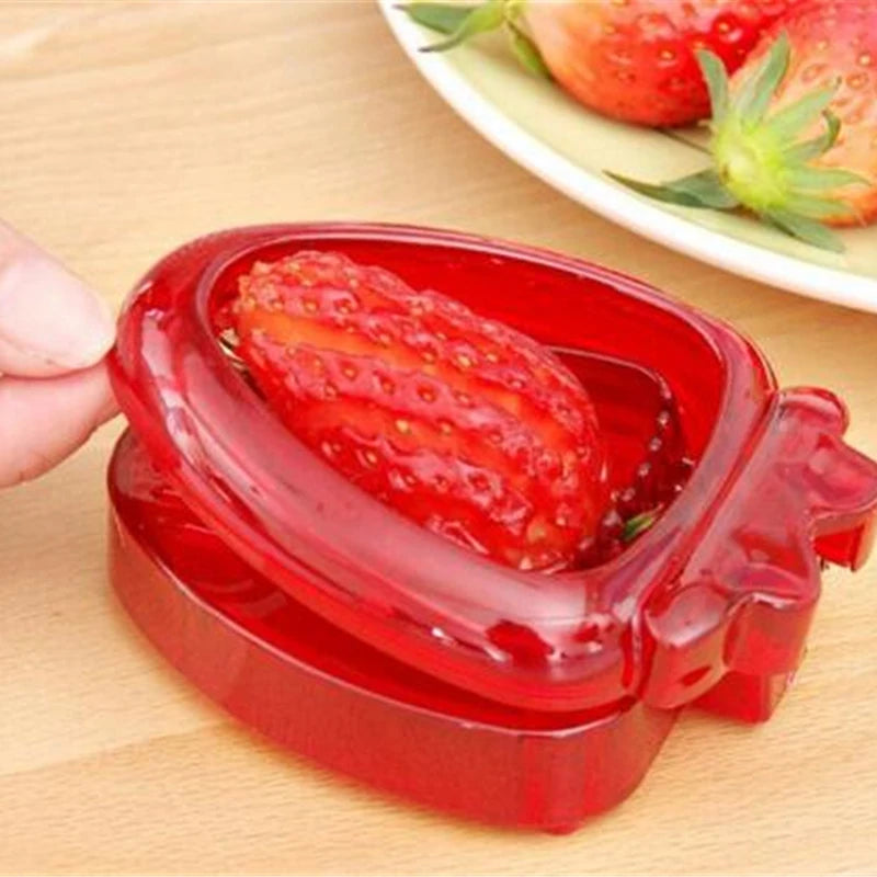 2pc/ Set Kitchen Fruit Gadget Tools Strawberry Slicer Cutter Strawberry Corer Strawberry Huller Leaf Stem Remover Peaceful Pleasures Health and Wellness