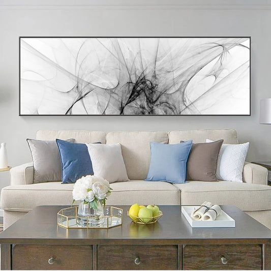 Abstract Art Posters and Prints Wall Art Canvas Painting Black and White Ink Line Pictures for Living Room Nordic Decor No Frame Peaceful Pleasures Health and Wellness