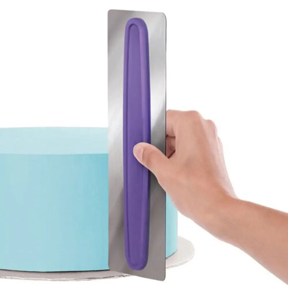 Stainless Steel Cake Scraper & Icing Smoother | Fondant & Buttercream Spatula – Dough Scraper Baking Tool