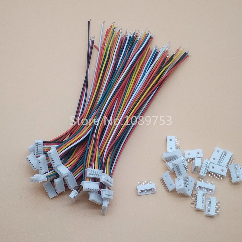 Micro JST 1.25mm 1.25 JST 2P 3P 4P 5P 6P 8Pin Female Connector Plug + Male Plug With Wire 20sets Peaceful Pleasures Health and Wellness