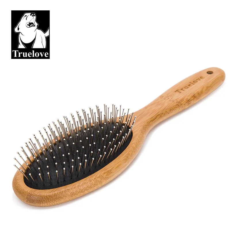 Truelove Pet Round Comb Bamboo Wood Handle in Cat and Dog Hair Remover Brush Fur Small Medium Large Grooming Gifts TLK19131 Peaceful Pleasures Health and Wellness Original bamboo L belgium
