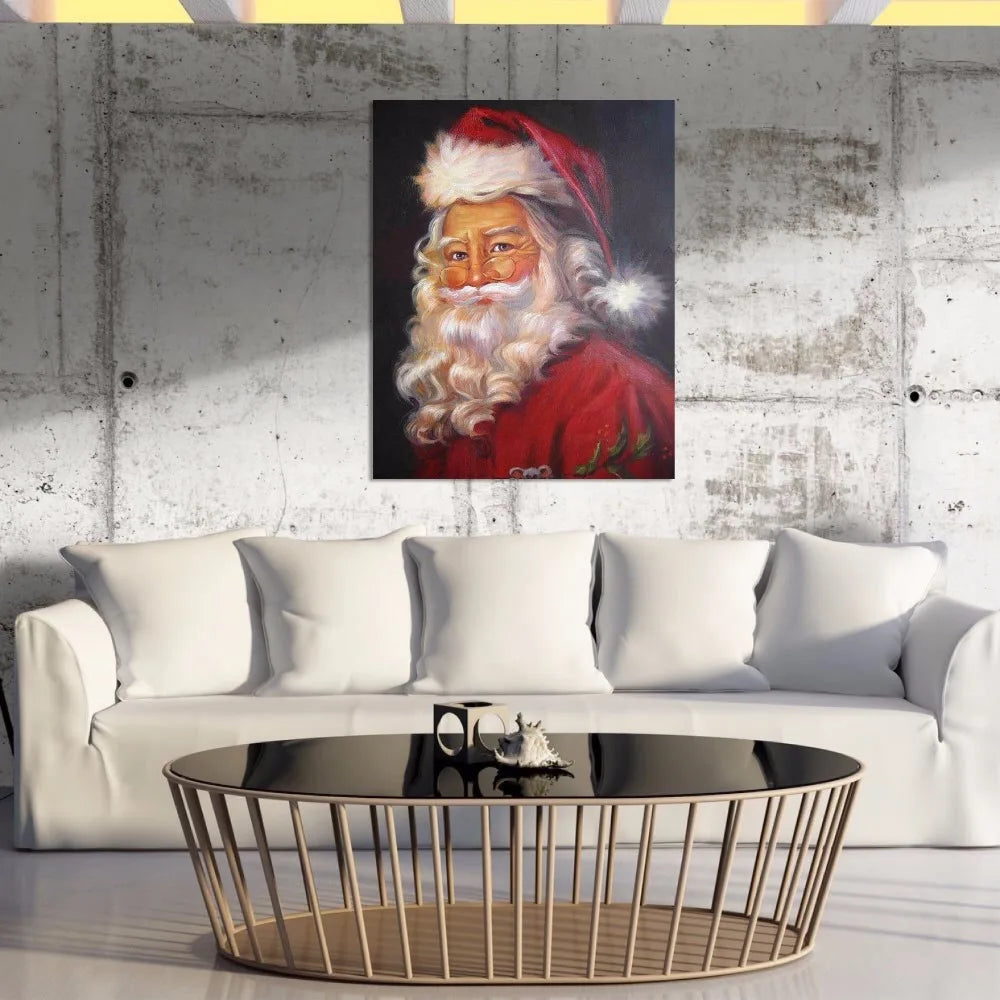 Large size Father Christmas oil painting Hand Painted Canvas Art Poster Figure Paintings For Living Room Wall portraiture Peaceful Pleasures Health and Wellness