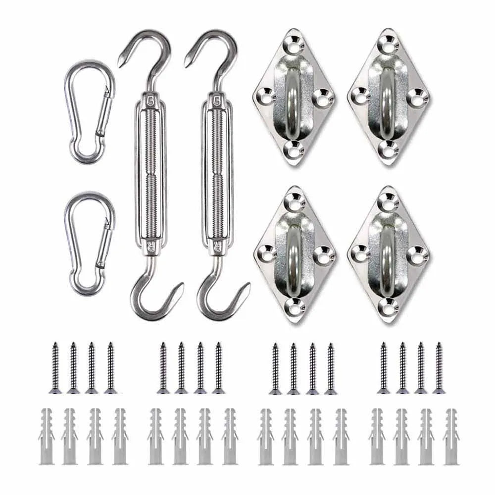 316 Stainless Steel Shade Sail Hardware Kit – Hooks & Screws