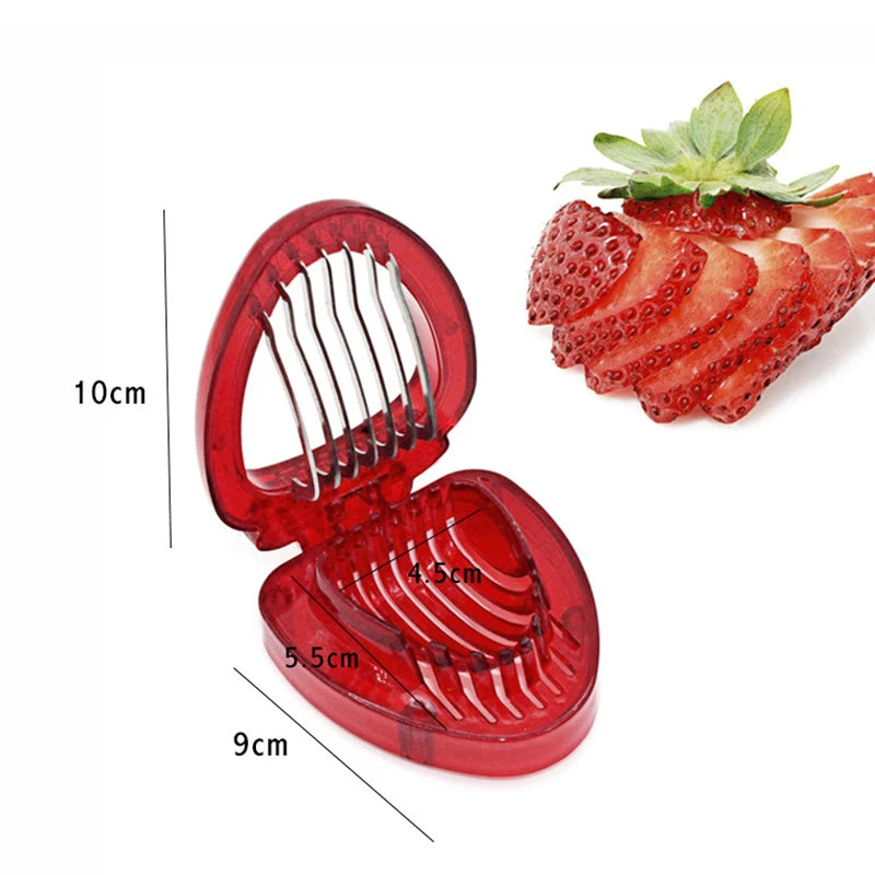 2pc/ Set Kitchen Fruit Gadget Tools Strawberry Slicer Cutter Strawberry Corer Strawberry Huller Leaf Stem Remover Peaceful Pleasures Health and Wellness