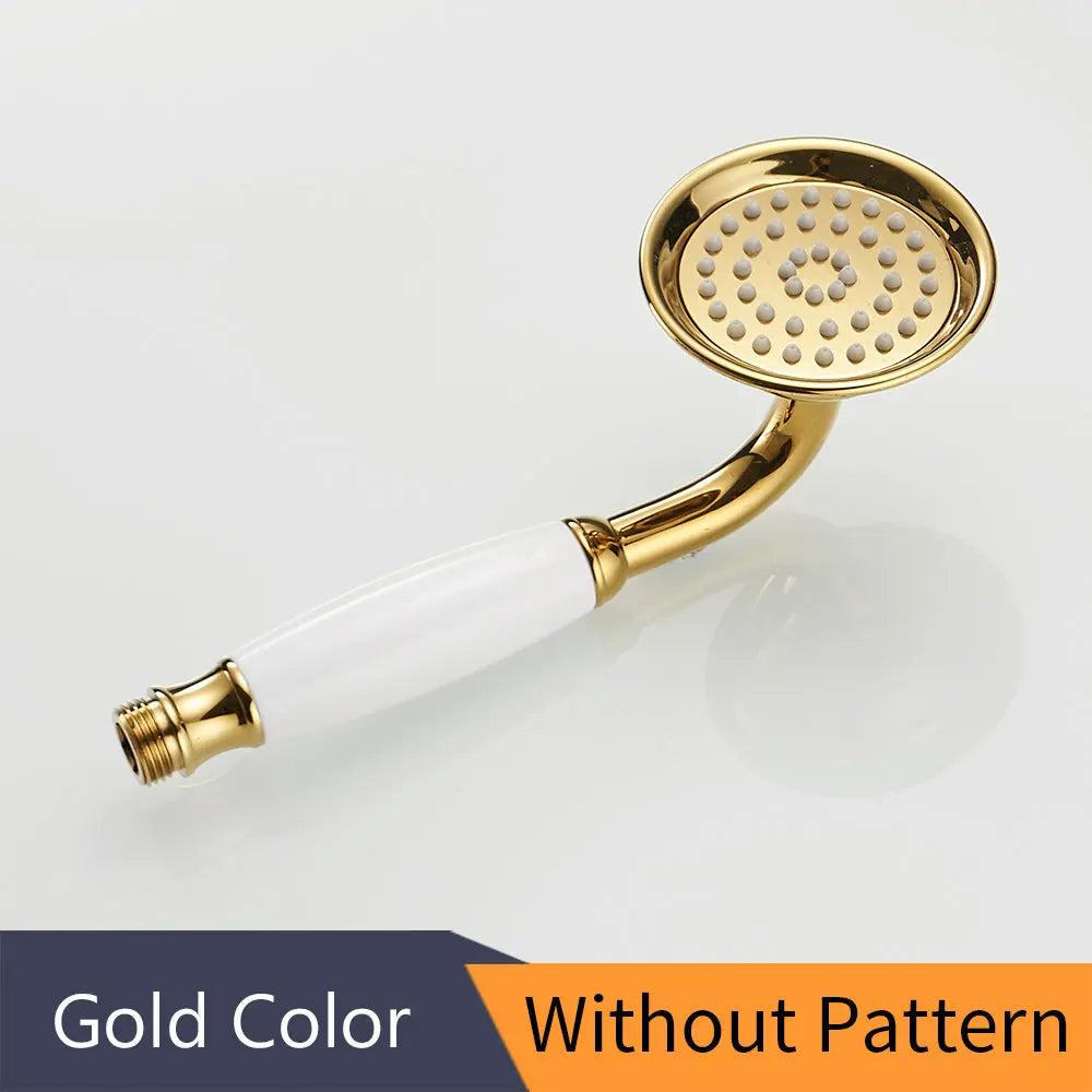 OWOFAN Antique Brass Handheld Rainfall Shower Head | Gold
