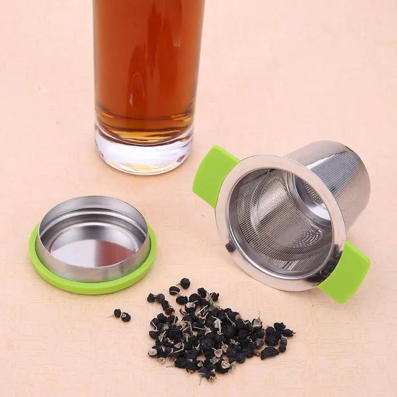 Stainless Steel Tea Infuser Basket – Fine Mesh Strainer with Lid & Handles