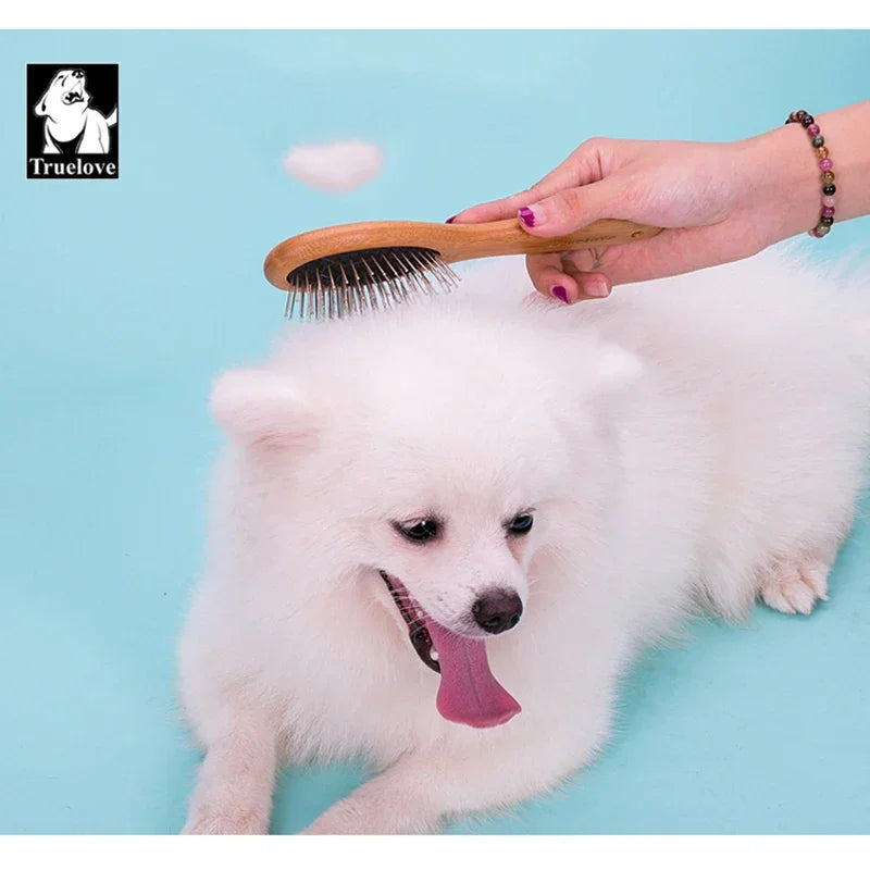 Truelove Pet Round Comb Bamboo Wood Handle in Cat and Dog Hair Remover Brush Fur Small Medium Large Grooming Gifts TLK19131 Peaceful Pleasures Health and Wellness