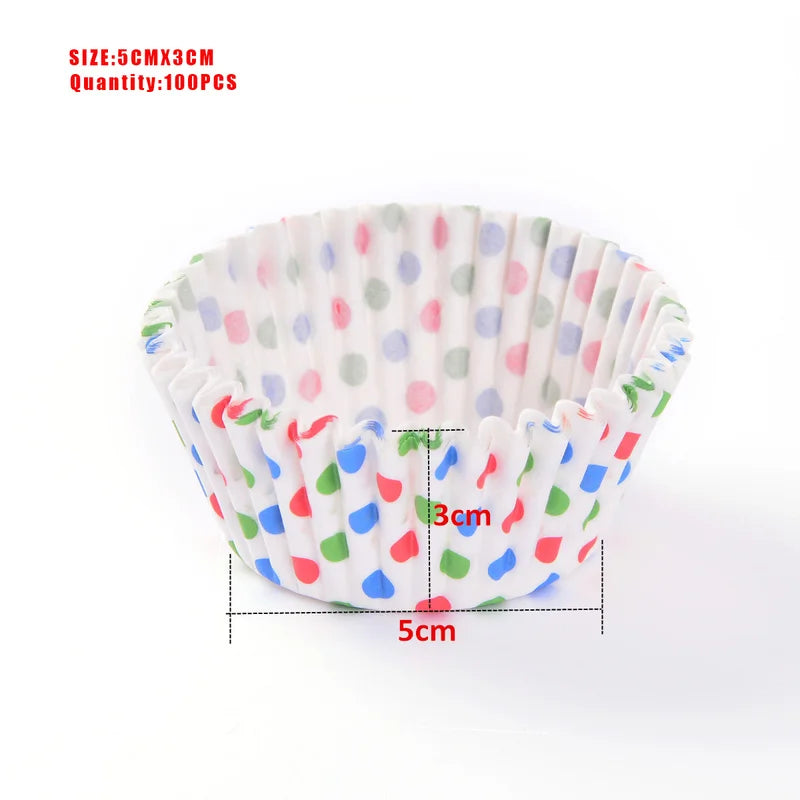 100-Pack Greaseproof Paper Cupcake Liners | Multi-Color Muffin Cases & Baking Cups