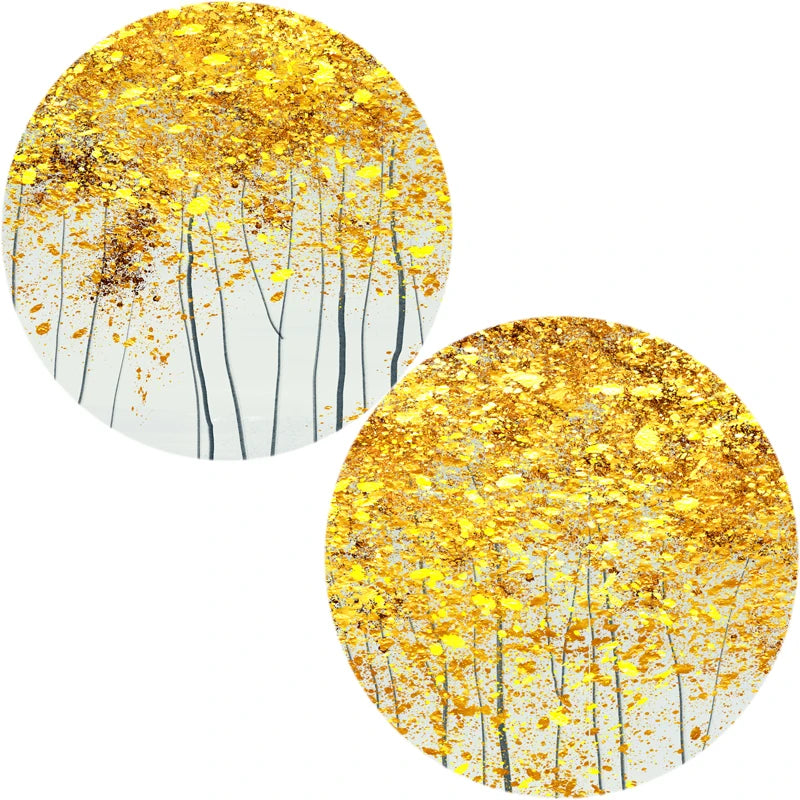 Abstract Oil Painting on Canvas Posters and Prints Wall Art Painting Golden Money Trees Pictures for Living Room Decor No Frame Peaceful Pleasures Health and Wellness