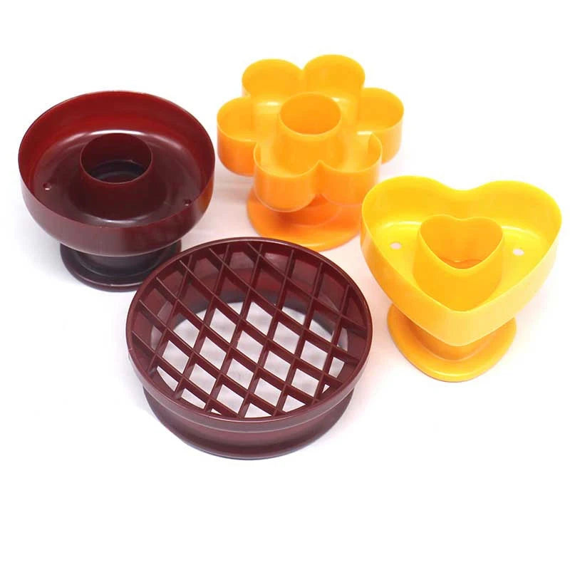 4-Style Donut Maker & Cutter Mold Set – Food-Grade Plastic DIY Doughnut, Fondant & Pastry Baking Tool
