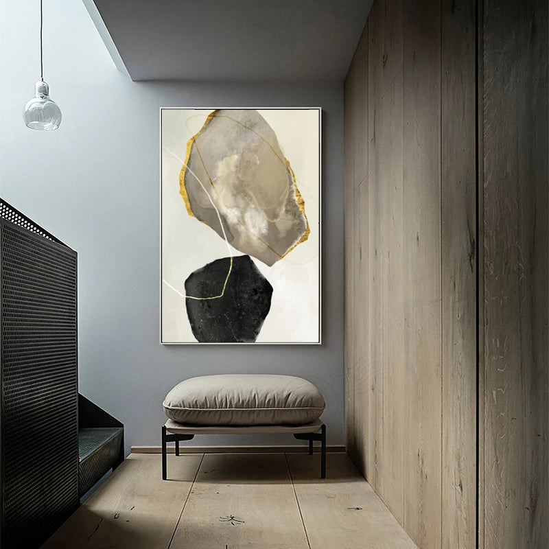 Abstract Modern Minimalist Shape Color Block Elegant Decorative Painting, Posters and Prints Wall Art Canvas Pictures Nordic Art Peaceful Pleasures Health and Wellness