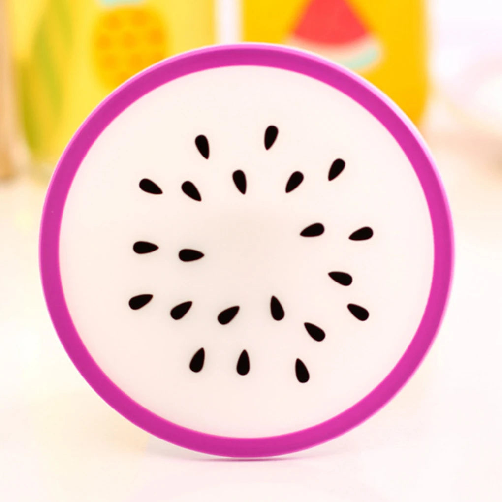 Colorful Fruit Silicone Coaster Set – Round Cup Pads & Drink Mats for Hot & Cold Beverages | 1 or 7 Pieces