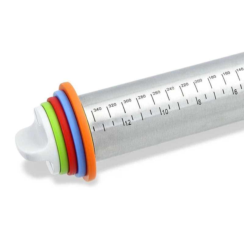 Length-Adjustable Stainless Steel Rolling Pin – 43cm, 4.5cm Diameter, for Fondant, Cake & Dough