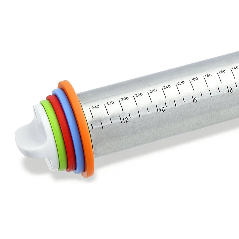 43cm Adjustable Stainless Steel Rolling Pin – Fondant & Dough
