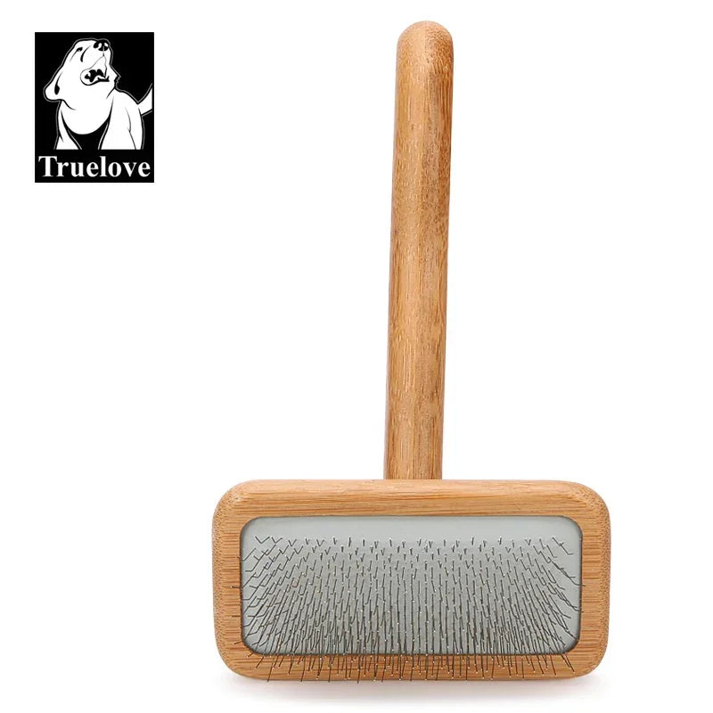 Truelove Pet Slicker Brush for Dogs & Cats–Soft Deshedding Grooming Comb, Bamboo Handle, Removes Loose Hair & Tangles TLK20131 Peaceful Pleasures Health and Wellness