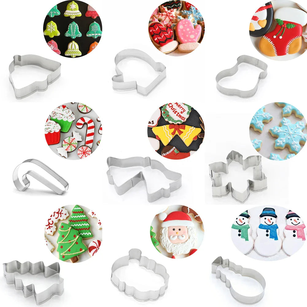 Christmas Cookie Cutters | Stainless Steel Xmas Baking Molds