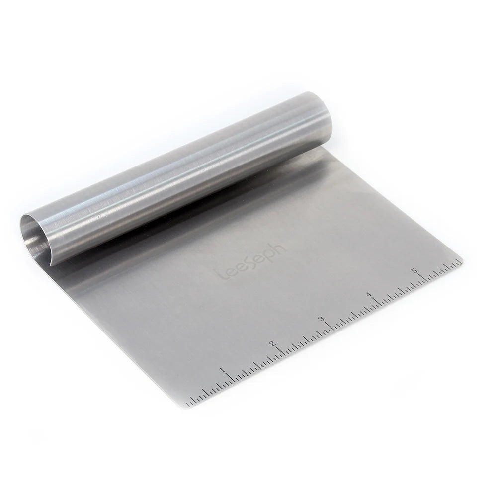 Leeseph Multi-purpose Stainless Steel Scraper & Chopper, Dough Scraper, Pizza Dough Cutter , kitchen tools Peaceful Pleasures Health and Wellness