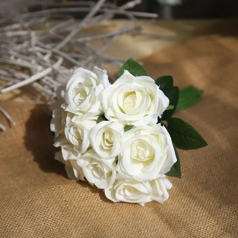 Silk Rose Wedding Bouquet – Artificial Bridal Flowers | Lovegrace
