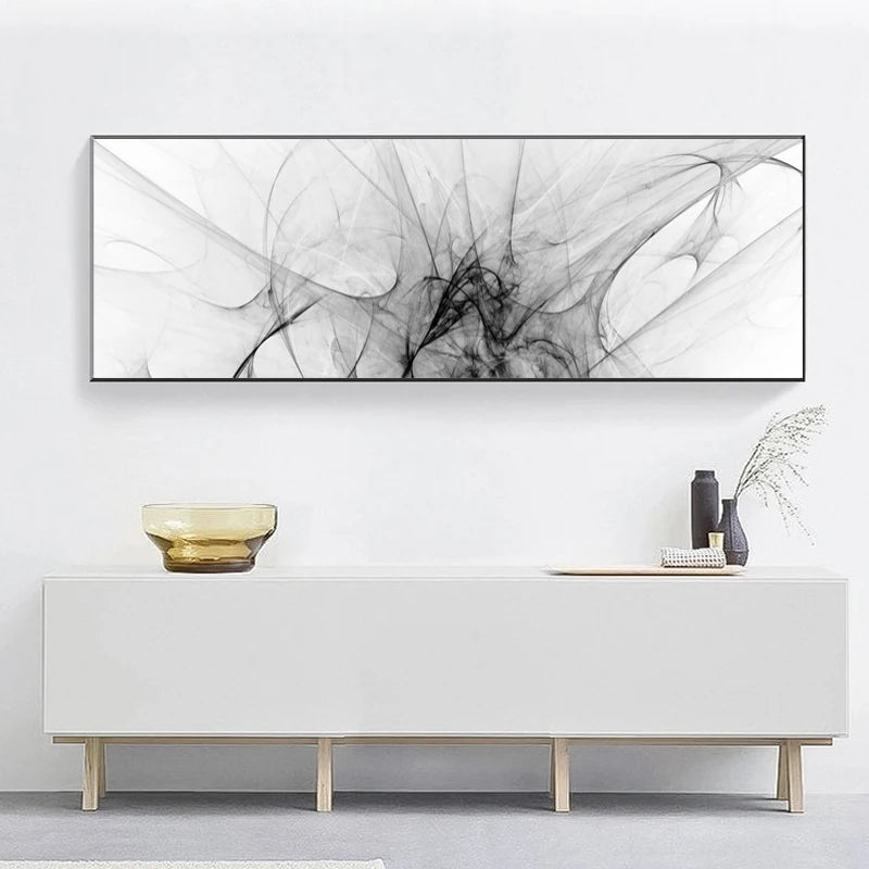 Abstract Art Posters and Prints Wall Art Canvas Painting Black and White Ink Line Pictures for Living Room Nordic Decor No Frame Peaceful Pleasures Health and Wellness