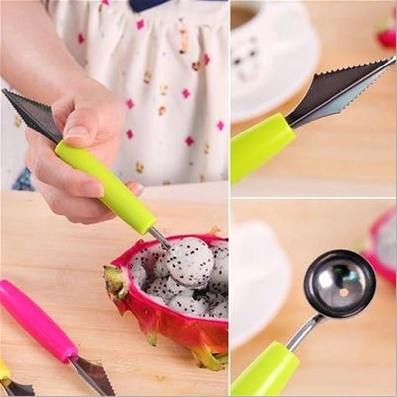 Stainless Steel Melon Baller & Fruit Scoop – Multi-Function Ice Cream & Melon Scooping Tool, 17.5cm