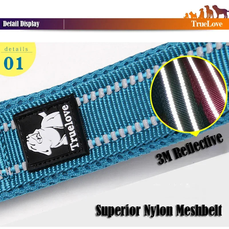 Truelove Soft Dog Pet Leash in Harness and Collar Reflective Nylon Cat Mesh Walking Training 11 Color Length 110cm TLL2111 Peaceful Pleasures Health and Wellness