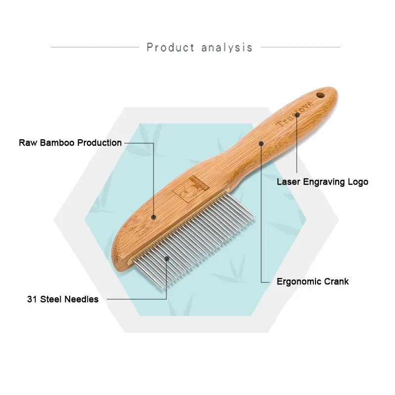 Truelove 31 Steel Needles Pet Comb Ergonomic Handle Mmassage Fur Open the Knot Cat and Dog Groomer Competition Vacation TLK22131 Peaceful Pleasures Health and Wellness
