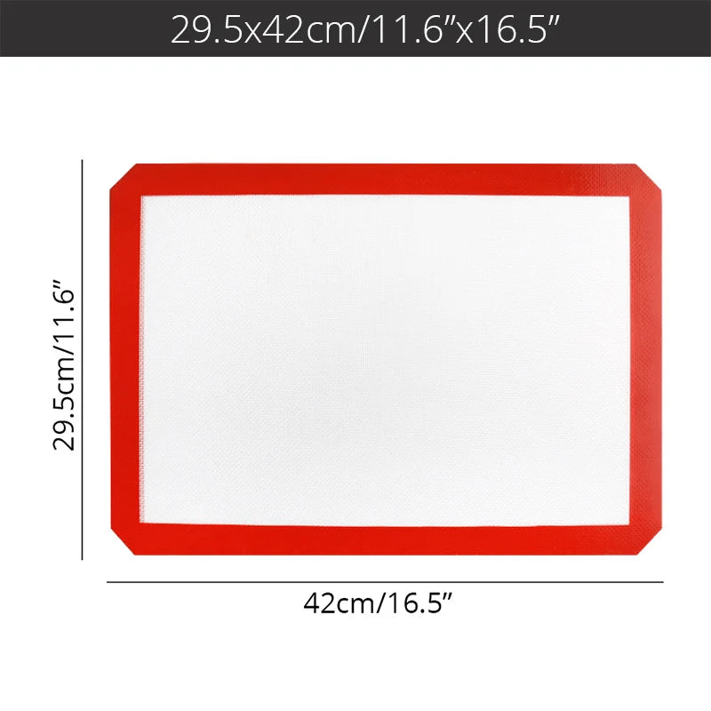 Silicone Macaron Baking Mat - for Bake Pans - Macaroon/Pastry/Cookie Making - Professional Grade Nonstick Peaceful Pleasures Health and Wellness Red