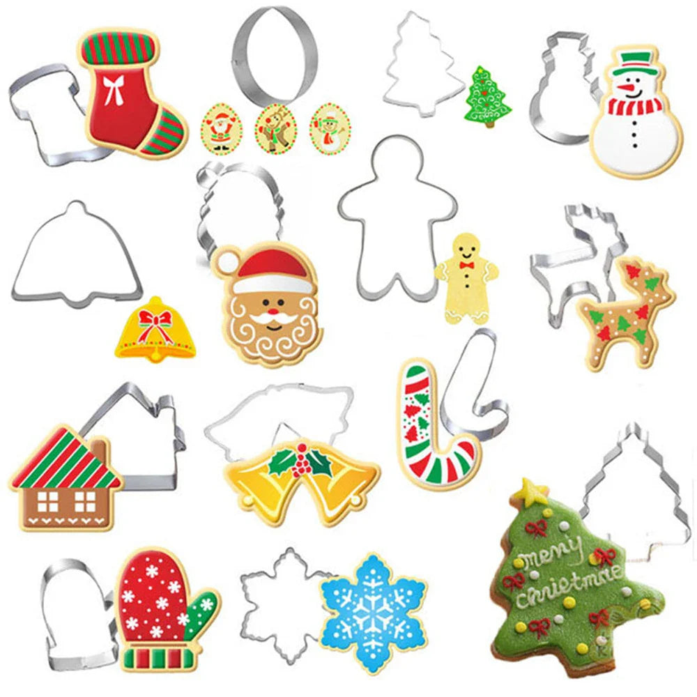 Christmas Cookie Cutters | Stainless Steel Xmas Baking Molds