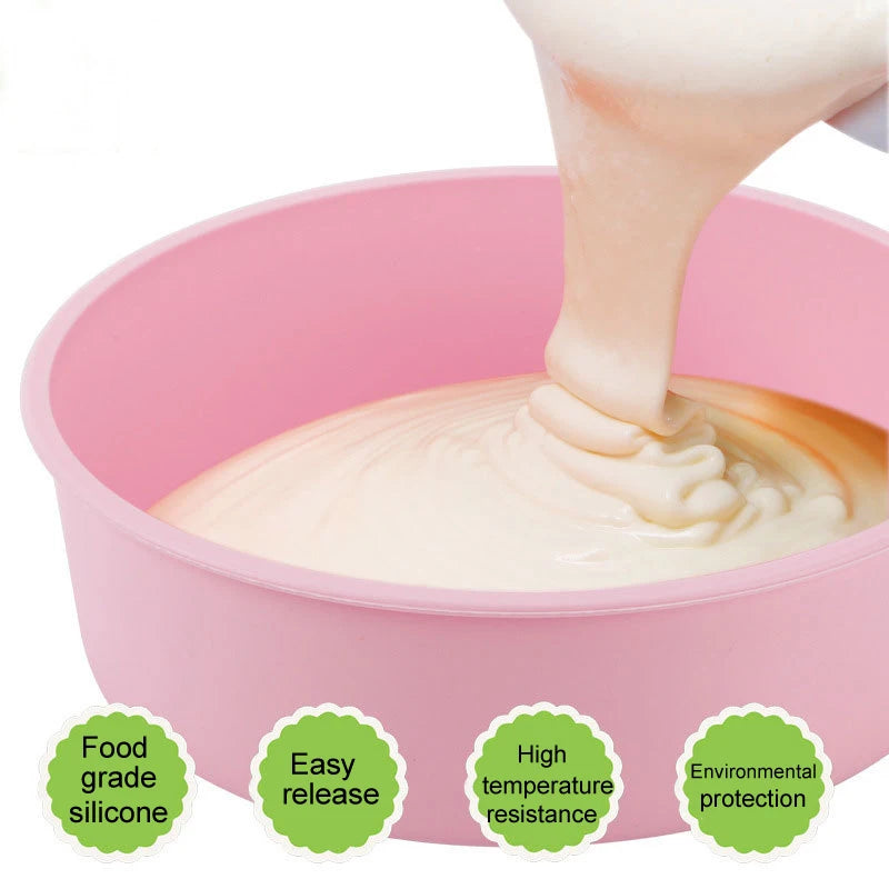 3pc/set Round Shaped Cake Mold Silicone Baking Mold Muffin Cases Cupcake Liner Baking Mold Cakes Bakeware Mould High-Quality Peaceful Pleasures Health and Wellness