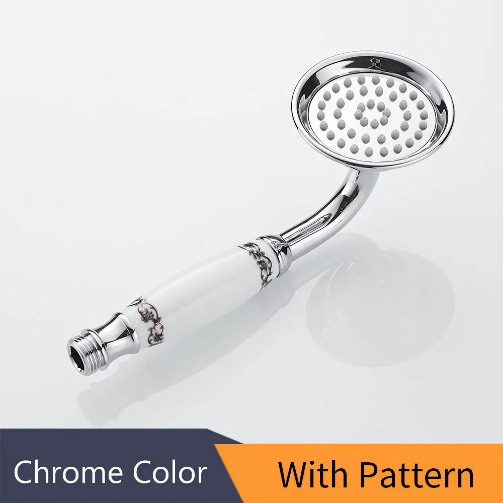 OWOFAN Antique Brass Handheld Rainfall Shower Head | Gold