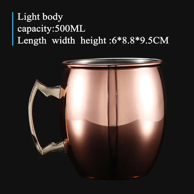550ml Hammered Copper Moscow Mule Mug – 304 Stainless Steel