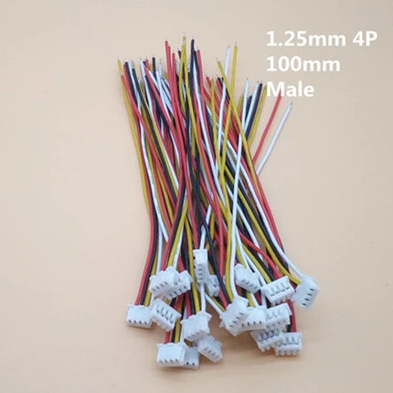 20 Sets/Lot Micro JST 1.25MM 2-Pin/3-Pin/4-Pin Male & Female Connector Plug with Wires Cables LED Strip Connectors Peaceful Pleasures Health and Wellness 4P Male 20pcs