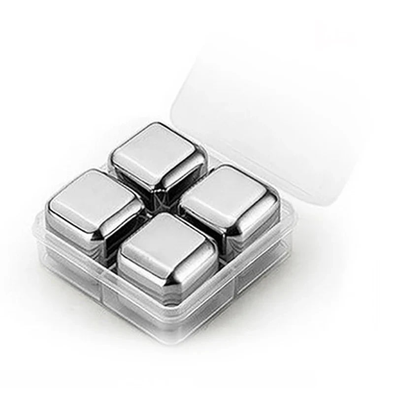Reusable Stainless Steel Ice Cubes – No-Dilution Whiskey Chiller