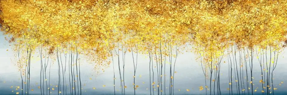 Abstract Oil Painting on Canvas Posters and Prints Wall Art Painting Golden Money Trees Pictures for Living Room Decor No Frame Peaceful Pleasures Health and Wellness 60x180cm No Frame PC9292