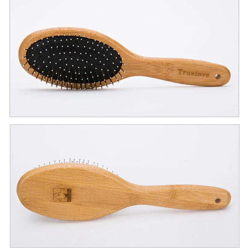 Truelove Pet Round Comb Bamboo Wood Handle in Cat and Dog Hair Remover Brush Fur Small Medium Large Grooming Gifts TLK19131 Peaceful Pleasures Health and Wellness