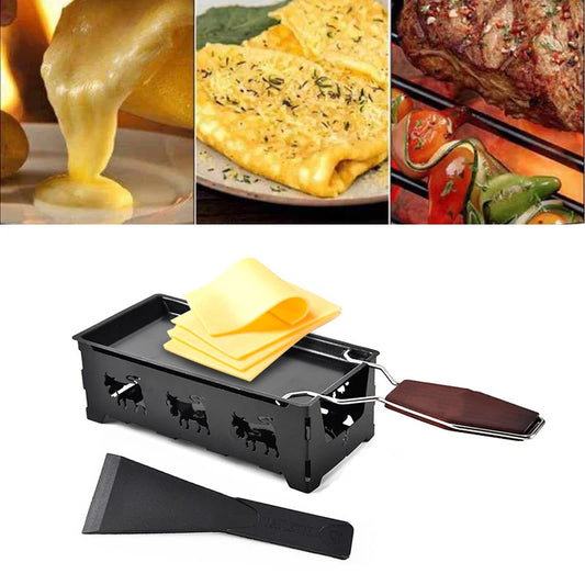 Mini Raclette Cheese Grill Set – Non-Stick Pan with Wooden Handle Peaceful Pleasures Health and Wellness