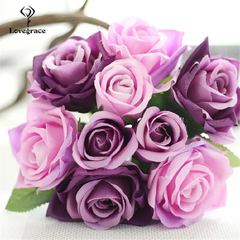 Silk Rose Wedding Bouquet – Artificial Bridal Flowers | Lovegrace