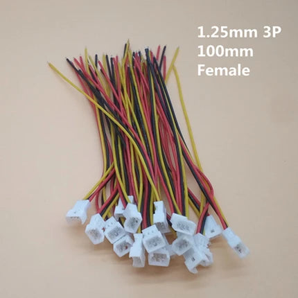 20 Sets/Lot Micro JST 1.25MM 2-Pin/3-Pin/4-Pin Male & Female Connector Plug with Wires Cables LED Strip Connectors Peaceful Pleasures Health and Wellness 3P Female 20pcs