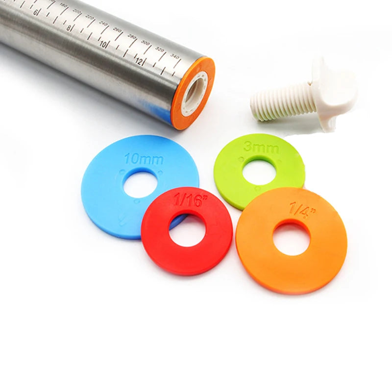 Length-Adjustable Stainless Steel Rolling Pin – 43cm, 4.5cm Diameter, for Fondant, Cake & Dough
