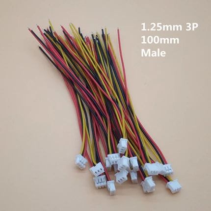 20 Sets/Lot Micro JST 1.25MM 2-Pin/3-Pin/4-Pin Male & Female Connector Plug with Wires Cables LED Strip Connectors Peaceful Pleasures Health and Wellness 3P Male 20pcs
