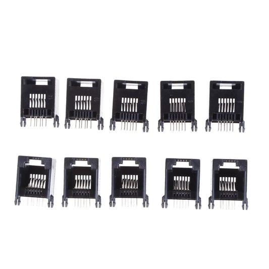 RJ12 RJ11 6P6C Crystal Female Socket Connectors – 10 Pack Telephone Socket Connector Peaceful Pleasures Health and Wellness Default Title