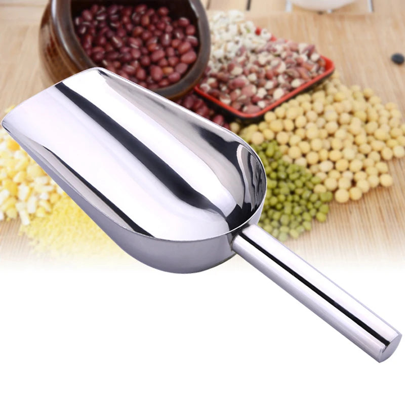Stainless Steel Multi-Use Scoop – Bar Ice, Candy, Flour & Nut Shovel Spoon (4 Sizes)