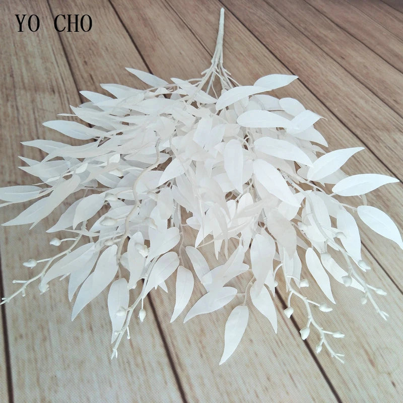 YO CHO Artificial Willow Leaf Silk Bouquet | Wedding Home Décor