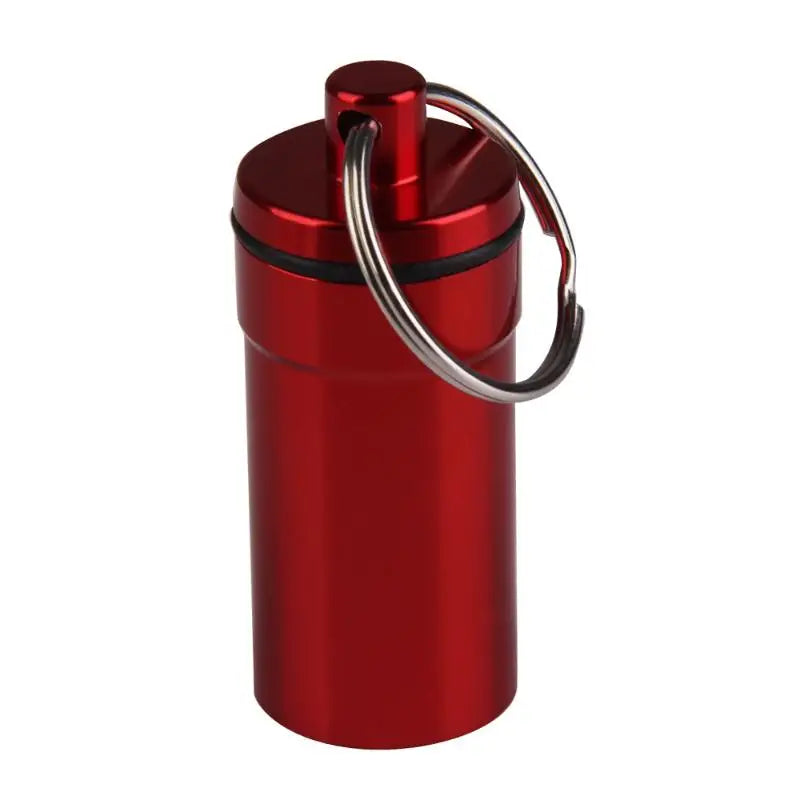 1pc Mini Waterproof Pill Box Key Ring Chain Medicine Case Holder Container Outdoor Travel Portable Medicine Bottles Peaceful Pleasures Health and Wellness