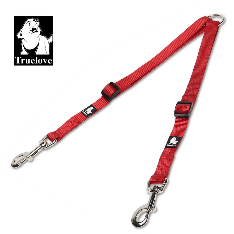 Truelove Nylon Double Dog Leash For Two Dogs Coupler No Tangle Pet Leash For Large Small Dogs For Training Running TLl2372 Peaceful Pleasures Health and Wellness red L 45-68cm belgium