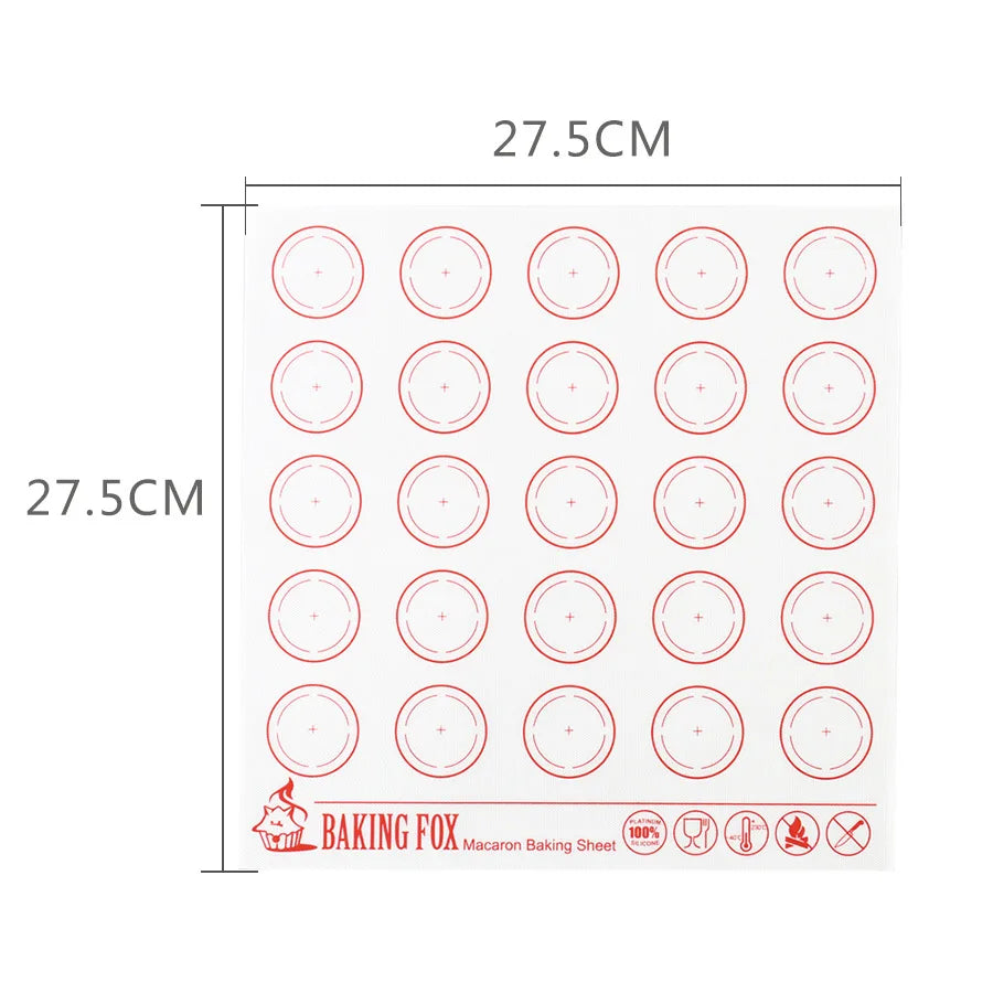 Silicone Macaron Baking Mat - for Bake Pans - Macaroon/Pastry/Cookie Making - Professional Grade Nonstick Peaceful Pleasures Health and Wellness White Macaron