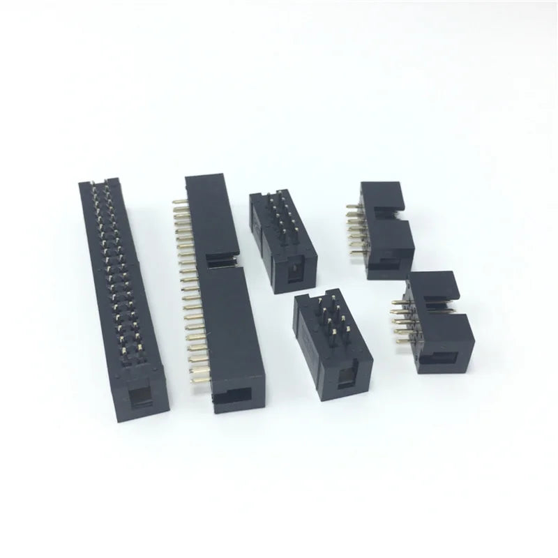 100PCS IDC Socket 6/8/10/14/16/20/26/30/34/40/50 Pin 2x3/4/5/7/40P 50Pin Straight Male Shrouded PCB DC3 2.54mm Box Header JTAG Peaceful Pleasures Health and Wellness