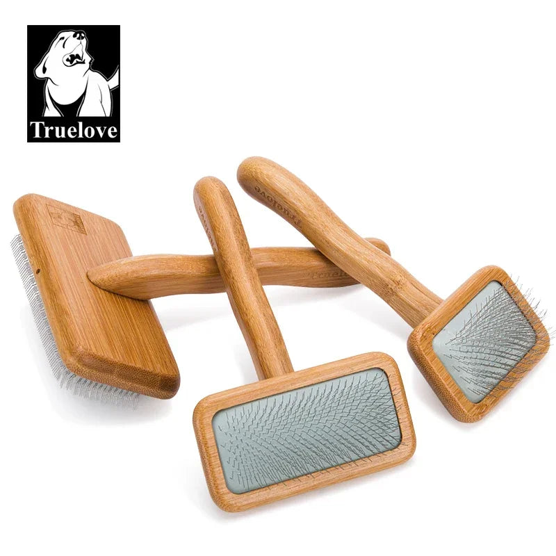 Truelove Pet Slicker Brush for Dogs & Cats–Soft Deshedding Grooming Comb, Bamboo Handle, Removes Loose Hair & Tangles TLK20131 Peaceful Pleasures Health and Wellness