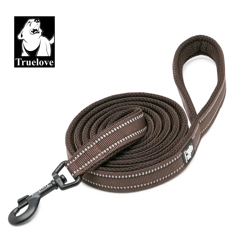 Truelove Soft Dog Pet Leash in Harness and Collar Reflective Nylon Cat Mesh Walking Training 11 Color Length 110cm TLL2111 Peaceful Pleasures Health and Wellness Brown S france